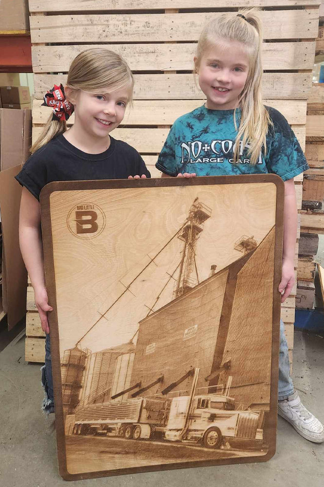 LARGE ENGRAVED WOOD SIGN (36X26)