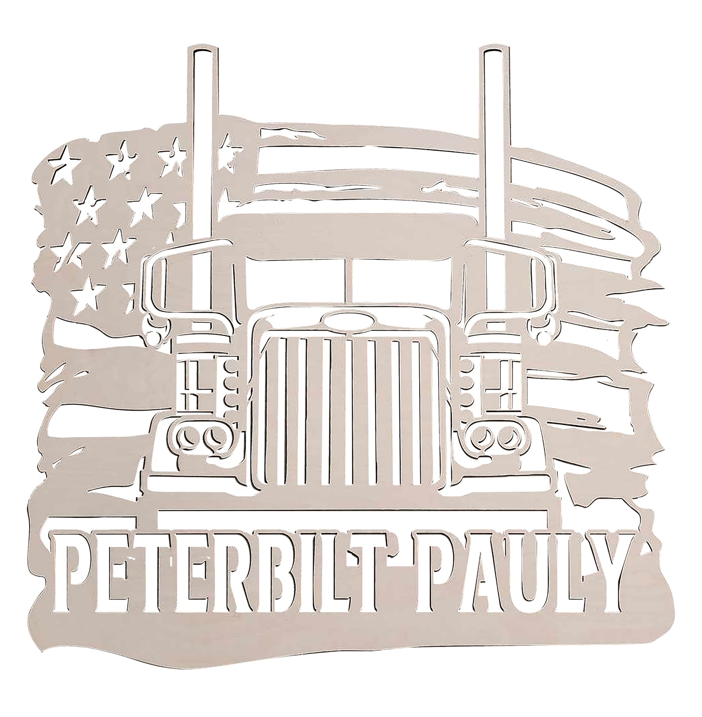 CUSTOM FLAG/TRUCK TEMPLATE WOOD SIGN